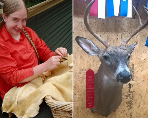 Erik making a basket at Green University.