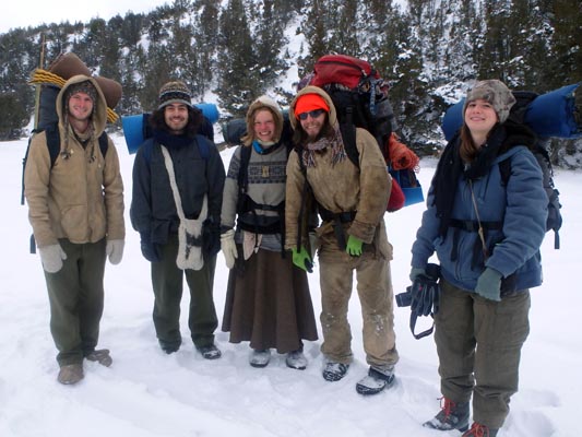 Students prepared for a winter walkabout.